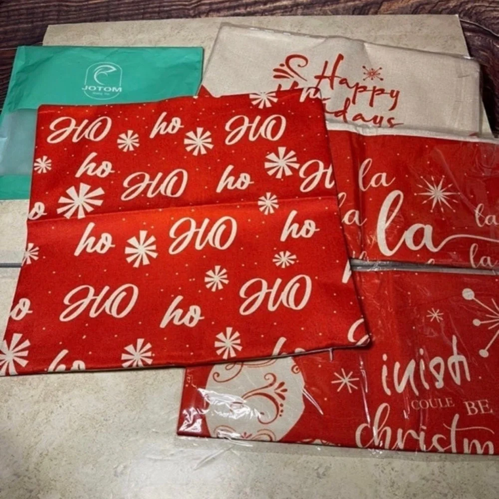 Christmas Print Set Of Four Throw Pillow Covers‎ 17x17
